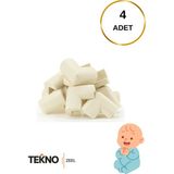 Teknozeel Bebek Çocuk Güvenliği Krem Renk Kauçuk 4 Adet Masa Sehpa Kenar Köşe Koruyucu