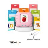 teknozeel İngilizce Konuşan Sesli Flaş Kart Seti Pembe- 112 Kart Okul Öncesi Öğrenme Eğitici Oyncak