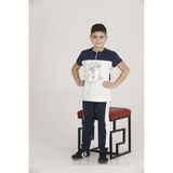Teknur Erkek Çocuk Code Kumaş Kısa Kol Pijama Takım T-48424 - Lacivert - 3-5 Yaş - 3 - 5 Yaş - Gri - Gri