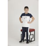 Teknur Erkek Çocuk Code Kumaş Kısa Kol Pijama Takım T-48424