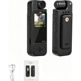 Tekoo Mini Taşınabilir Aksiyon Kamerası – 4K Ultra Hd Video, 180° Döner Lens, 32GB Hafıza Kartı Destekli, 1.47″ Hd Ekran, Kompakt Vlogging, Ses Kayıt ve Spor Kamerası - Siyah