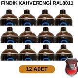 Tekoro Akrilik Sprey Boya 400 ml 12 Adet – Metal, Plastik, Ahşap Cam ve Oto Yüzeylere Uygun Renkler - Kahverengi - Fındık