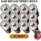 Tekoro Akrilik Sprey Boya 400 ml 12 Adet – Metal, Plastik, Ahşap Cam ve Oto Yüzeylere Uygun Renkler - Kar Beyazı