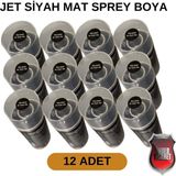 Tekoro Akrilik Sprey Boya 400 ml 12 Adet – Metal, Plastik, Ahşap Cam ve Oto Yüzeylere Uygun Renkler - Mat Siyah