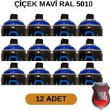 Tekoro Akrilik Sprey Boya 400 ml 12 Adet – Metal, Plastik, Ahşap Cam ve Oto Yüzeylere Uygun Renkler - Mavi Çiçek