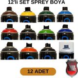 Tekoro Akrilik Sprey Boya 400 ml 12 Adet – Metal, Plastik, Ahşap Cam ve Oto Yüzeylere Uygun Renkler - Set 1