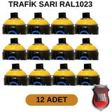 Tekoro Akrilik Sprey Boya 400 ml 12 Adet – Metal, Plastik, Ahşap Cam ve Oto Yüzeylere Uygun Renkler - Trafik Sarı