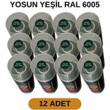 Tekoro Akrilik Sprey Boya 400 ml 12 Adet – Metal, Plastik, Ahşap Cam ve Oto Yüzeylere Uygun Renkler - Yosun Yeşili