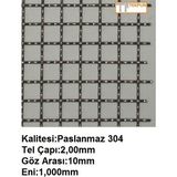 Tekpun Paslanmaz Kafes Teli Çapı:2mm GÖZ:10MM EBAT:1MTX1MT
