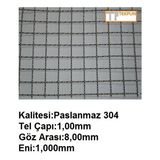 Tekpun Paslanmaz Kafes Teli Tel:1mm Göz:8mm EBAT:1MTX1MT
