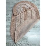 Teksev Doğal Pamuklu Spagetti Oval Pudra 2'li Banyo Paspası Seti Banyo Halısı Yıkanabilir Klozet Takımı