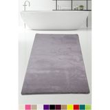Teksev Elite Gri 80X150 cm Büyük Ebat Peluş Banyo Paspası Kaymaz Pufidik Banyo Halısı