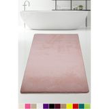 Teksev Elite Pudra 120X180 cm Büyük Ebat Pufidik Banyo Halısı Köşeli Peluş Kaymaz Banyo Paspası
