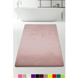 Teksev Elite Pudra 150X230 cm Büyük Ebat Peluş Banyo Paspası Kaymaz Pufidik Banyo Halısı