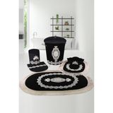Teksev Exclusive Siyah 6'lı Set | 3'lü Banyo Kirli Çamaşır Sepeti & 3'lü Banyo Paspası Seti