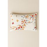 Teksev Kelebek 2 Li Kırmızı Desenli Pamuklu Kumaş Fermuarlı Yastık Kılıfı - 50X70