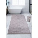 Teksev Nova Gri 80X150 cm Büyük Ebat Banyo Paspası Spor Saçaklı Kaymaz Taban Peluş Püsküllü Banyo Halısı