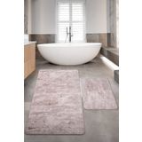 Teksev Nova Vizon Büyük Boy 80x150 + 50x80 cm 2'li Banyo Halısı Paspas Seti Kaymaz Taban Klozet Takımı