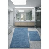 Teksev Relax Turkuaz Büyük Boy 80X150 + 50X80 cm 2'li Banyo Halısı Paspası Seti Kaymaz Klozet Takımı