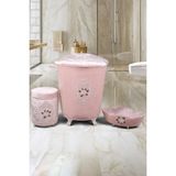 Teksev Shems Pudra 3'lü Çeyizlik Dantelli Banyo Kirli Çamaşır Sepeti Seti | Sepet ,havluluk, Deterjanlık