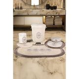 Teksev Shems Vizon 6 Parça Çeyizlik Dantelli 3'lü Banyo Paspası & 3'lü Kirli Çamaşır Sepeti Seti