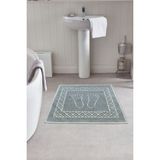 Teksev Soffy Doğal Pamuklu Gri & Gri Ayak Paspası Ayak Havlusu 50X70 cm Banyo Paspası