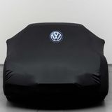 Teksin Volkswagen Jetta 6 (2010-2018) Kumaş Logolu Oto Branda - Penye Örtü Siyah