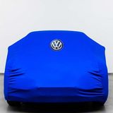 Teksin Volkswagen Passat cc (2008-2016) Kumaş Logolu Oto Branda - Penye Örtü Mavi