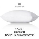 Teksnil Home | 1 Adet Boncuk Silikon Yastık | 1200 Gram | Antialerjik | 50 x 70 cm | Premium Yastık - 50 x 70 cm - Ekru