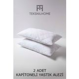TeksNil Home %100 Pamuk 2 Adet Kapitoneli Yastık Alezi Koruyucu | Koruyucu Yastık Kılıfı | 50 X 70 Cm |
