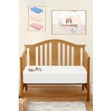 TeksNil Home %100 Pamuk Penye Bebek Beyaz Lastikli Çarşaf,Anne Yanı Çarşafı,Kreş Bebek Yatağı Çarşafı