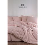 TeksNil Home %100 Pamuklu Pudra Natural Stripe Nevresim Takımı 3 Parça (ÇİFT KİŞİLİK)