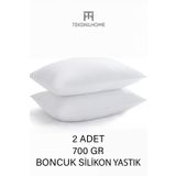 TeksNil Home | 2 Adet Boncuk Silikon Yastık | 700 gram | Antialerjik | 50x70 Cm | Ekonomik Yastık