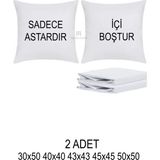 Teksnil Home | 2 Adet Fermuarlı Kırlent Iç Astarı 5 Ebat Kırlent Içi Yastık Kılıf Astar Milt 43X43 - 43 x 43 cm - Ekru