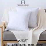 Teksnil Home | 2 Adet Kırlent Iç Yasıtk | Boncuk Silikon | 5 Ebat | Premıum | Koltuk Dekor Yastığı 45x45 - 45 x 45 cm - Ekru