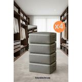 Teksnil Home | 4 Adet Çok Amaçlı Giysi Dolap Düzenleyici Hurç- Kazak-Giysi-Pike-Battaniye Hurcu 40X40X30 cm - Gri - 4'lü - 40 x 40 x 30