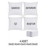 TeksNil Home 4 Adet Fermuarlı Kırlent İç Astarı 5 Ebat Kırlent içi Yastık Kılıf Astar Milt