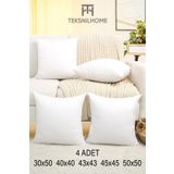TeksNil Home | 4 Adet Kırlent Iç Yastık | Boncuk Silikon | 5 Ebat | Premıum | Koltuk Dekor Yastığı