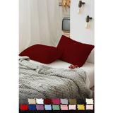 TeksNil Home Düz Pamuklu 2’li Bordo Yastık Kılıfı 50 X 70 Cm Kapaklı