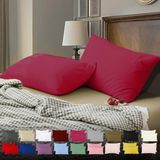 Teksnil Home | Düz Pamuklu 2’li Fuşya Yastık Kılıfı | 50 x 70 cm Kapaklı | - 50 x 70
