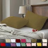 TeksNil Home Düz Pamuklu 2’li Kahverengi Yastık Kılıfı 50 X 70 Cm Kapaklı