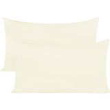 TeksNil Home Düz Pamuklu 2’li Krem Yastık Kılıfı 50 X 70 Cm Kapaklı