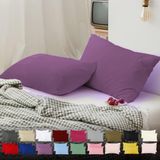 TeksNil Home Düz Pamuklu 2’li Lila Yastık Kılıfı 50 X 70 Cm Kapaklı