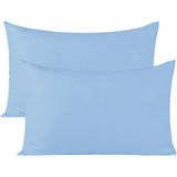 TeksNil Home Düz Pamuklu 2’li Mavi Yastık Kılıfı 50 X 70 Cm Kapaklı