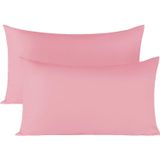 TeksNil Home Düz Pamuklu 2’li Pembe Yastık Kılıfı 50 X 70 Cm Kapaklı