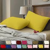 Teksnil Home | Düz Pamuklu 2’li Sarı Yastık Kılıfı | 50 x 70 cm Kapaklı | - 50 x 70