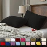 Teksnil Home | Düz Pamuklu 2’li Siyah Yastık Kılıfı | 50 x 70 cm Kapaklı | - 50 x 70
