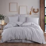 Teksnil Home | Gri Natural Stripe Çift Kişilik Saten Nevresim Takımı - 220 x 240 cm