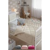 TeksNil Home Pamuklu Welsoft Bebek Yorganı 95x145 cm Bej Yumuşak Çift Taraflı Bebek Yorgan