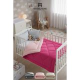 TeksNil Home Pamuklu Welsoft Bebek Yorganı 95x145 cm Fuşya Yumuşak Çift Taraflı Bebek Yorgan